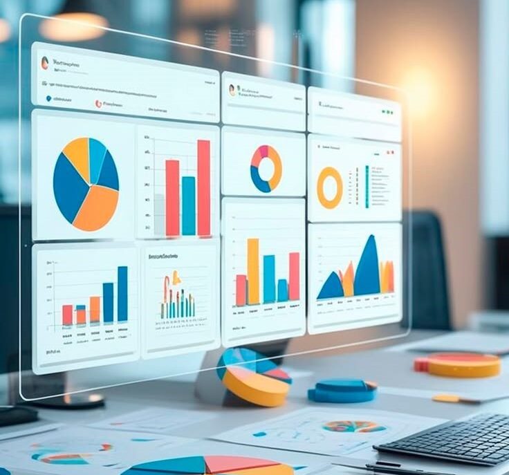 Social media marketing analytics dashboard for performance tracking.